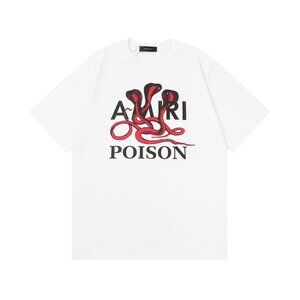 AMIRI White Tee with Red Snake Graphic